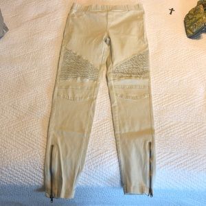 Off white colored motto pants